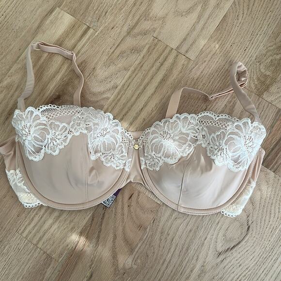Adore Me Mathilda Contour Plus Cream Lace Bra 40D NWT - Picture 3 of 6